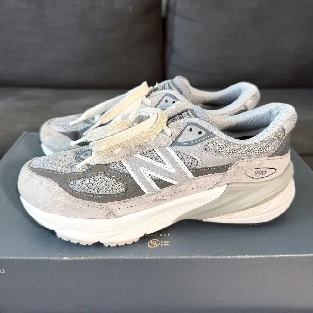 New Balance 990v6 USA Grey & White Suede Leather Shoes Women’s Size 6.5